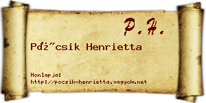 Pócsik Henrietta névjegykártya