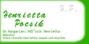 henrietta pocsik business card